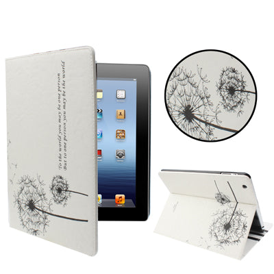 Dandelion Design Leather Case with Sleep / Wake-up & Holder Function for iPad 4 / New iPad (iPad 3) / iPad 2