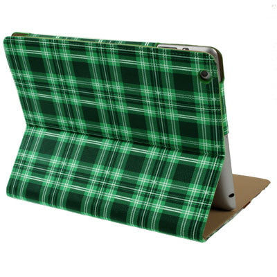 Lattice Leather Case with Holder for iPad 4 / New iPad (iPad 3), Green