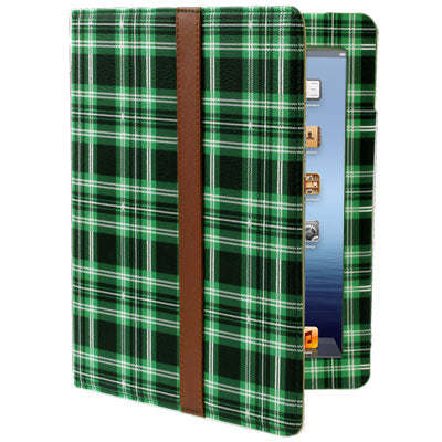 Lattice Leather Case with Holder for iPad 4 / New iPad (iPad 3), Green
