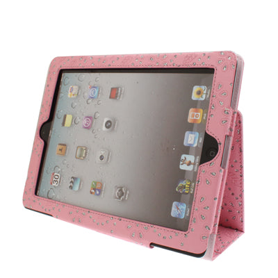 Flashlight Powder Vertical Leather Case with Holder for iPad 4 / New iPad (iPad 3) / iPad 2 (Pink)
