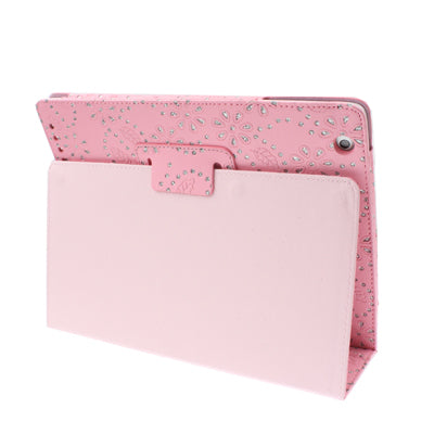 Flashlight Powder Vertical Leather Case with Holder for iPad 4 / New iPad (iPad 3) / iPad 2 (Pink)