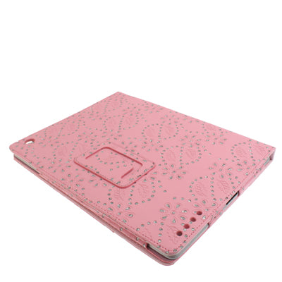 Flashlight Powder Vertical Leather Case with Holder for iPad 4 / New iPad (iPad 3) / iPad 2 (Pink)