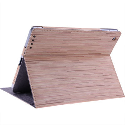 Wood Grain Style Leather Case with Holder for New iPad (iPad 3) / iPad 2 / iPad 4