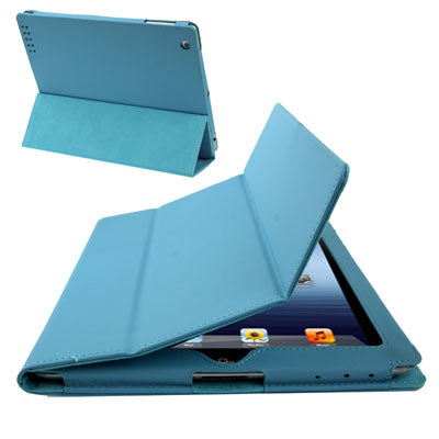 3-fold Sleep / Wake-up Function Leather Case with Holder for iPad 4 / New iPad (iPad 3) / iPad 2,