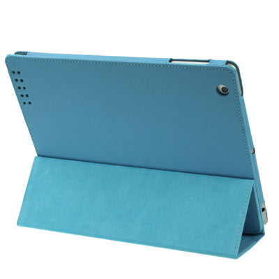 3-fold Sleep / Wake-up Function Leather Case with Holder for iPad 4 / New iPad (iPad 3) / iPad 2,