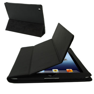 3-fold Sleep / Wake-up Function Leather Case with Holder for iPad 4 / New iPad (iPad 3) / iPad 2,
