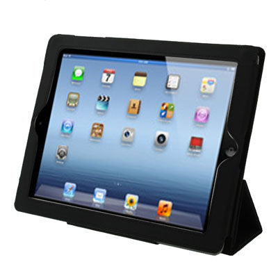 3-fold Sleep / Wake-up Function Leather Case with Holder for iPad 4 / New iPad (iPad 3) / iPad 2,