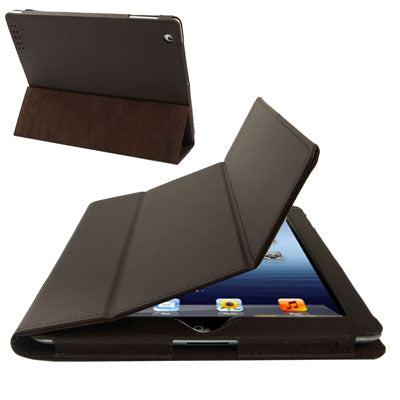 3-fold Sleep / Wake-up Function Leather Case with Holder for iPad 4 / New iPad (iPad 3) / iPad 2,