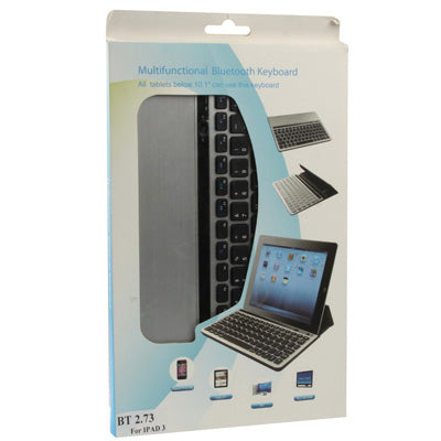 Multifunctional Wiredrawing Aluminum Plate Bluetooth 3.0 Keyboard with 2.4GHz Wireless Nano Receiver for iPad 2 / New iPad (iPad 3), Galaxy Tab P7500 / P7510, P7300 / P7310 and Other Mobile Phone, Computer, etc.(Silver)