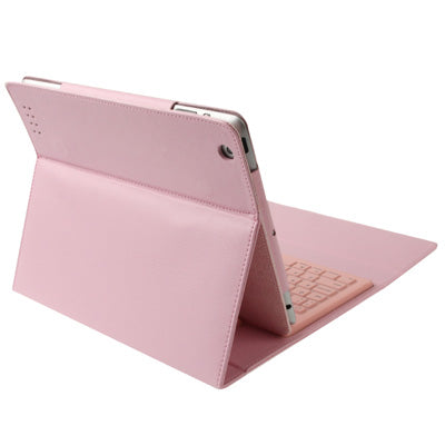 High Quality Silicone Key Bluetooth Keyboard with Folding Leather Protective Case for New iPad (iPad 3) / iPad 4 / iPad 2,