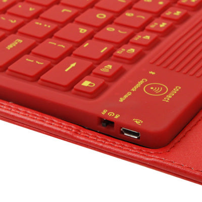 High Quality Silicone Key Bluetooth Keyboard with Folding Leather Protective Case for New iPad (iPad 3) / iPad 4 / iPad 2,