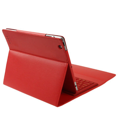 High Quality Silicone Key Bluetooth Keyboard with Folding Leather Protective Case for New iPad (iPad 3) / iPad 4 / iPad 2,
