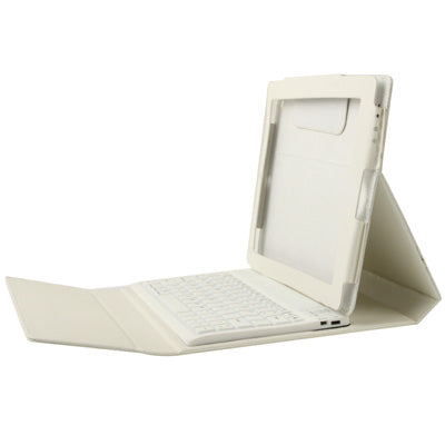 High Quality Silicone Key Bluetooth Keyboard with Folding Leather Protective Case for New iPad (iPad 3) / iPad 4 / iPad 2,