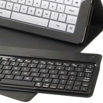 3 in 1 (Removable Hard Key Bluetooth Keyboard + Folding Leather Protective Case + Sleep / Wake up Function ) for New iPad (iPad 3), Black(Black)