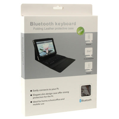 3 in 1 (Removable Hard Key Bluetooth Keyboard + Folding Leather Protective Case + Sleep / Wake up Function ) for New iPad (iPad 3), Black(Black)