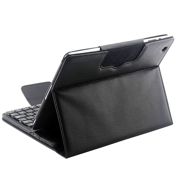High Quality Bluetooth Hard Keyboard Key with Folding Leather Tablet Case for iPad 2 / iPad 3(Black)