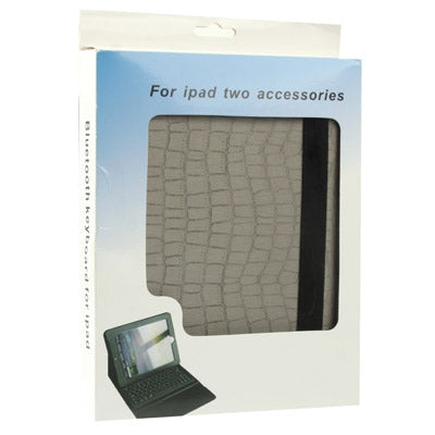 High Quality Detachable ABS Hard Key Bluetooth Keyboard with 360 Degrees Rotation Leather Protective Shell for New iPad (iPad 3) / iPad 2, Dark Grey(Dark Grey)