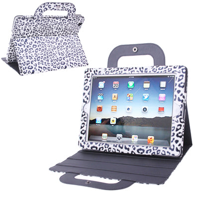 Leopard Multi-functional Sleep / Wake-up Leather Case with Holder / Handbag / for iPad 4 / New iPad (iPad 3) / iPad 2