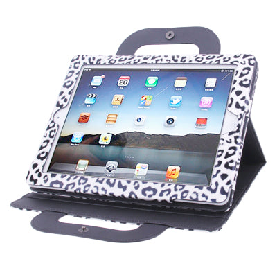 Leopard Multi-functional Sleep / Wake-up Leather Case with Holder / Handbag / for iPad 4 / New iPad (iPad 3) / iPad 2