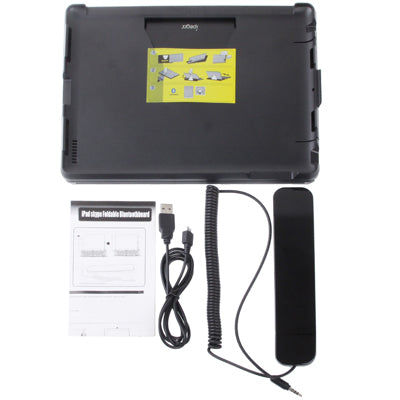 Bluetooth v3.0 Skype Foldable ABS Hard Keyboard with Wired Telephone Handset for New iPad / iPad 3 / iPad 2, iPhone / iPod Touch(Black)