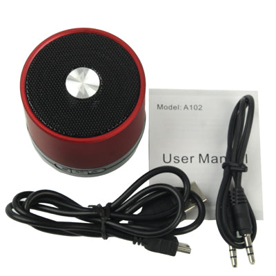 A61HiFi Bluetooth 2.0 Mini Aluminum Card Reader Speaker for New iPad (iPad 3) / iPad 2 / iPhone 4 & 4S / 3GS(Red)