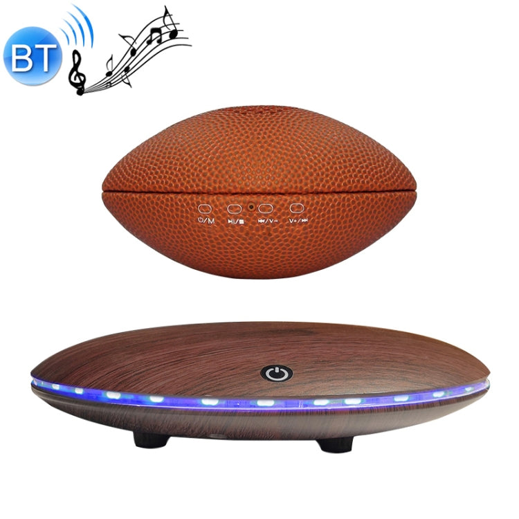 WB46-A1 TWS 360 Degree Autorotation Magnetic Levitation Rugby Football Shape Bluetooth Speaker with LED Colorful Light, Support Touch & Hands-free Call