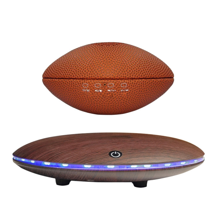 WB46-A1 TWS 360 Degree Autorotation Magnetic Levitation Rugby Football Shape Bluetooth Speaker with LED Colorful Light, Support Touch & Hands-free Call