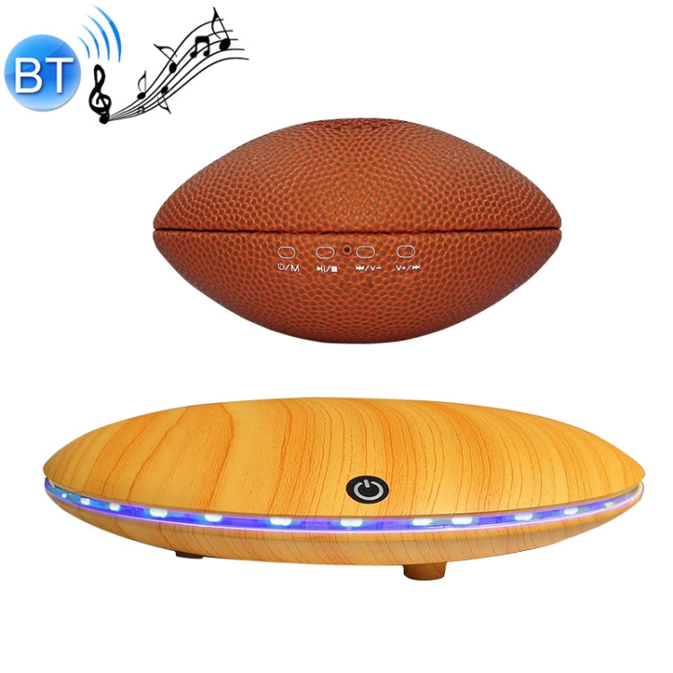WB46-A1 TWS 360 Degree Autorotation Magnetic Levitation Rugby Football Shape Bluetooth Speaker with LED Colorful Light, Support Touch & Hands-free Call