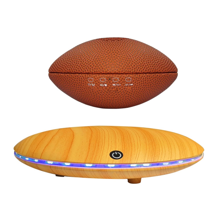 WB46-A1 TWS 360 Degree Autorotation Magnetic Levitation Rugby Football Shape Bluetooth Speaker with LED Colorful Light, Support Touch & Hands-free Call