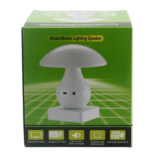 LED Mushroom Bluetooth 4.0 + EDR Speaker with 3.5mm Audio Interface, Support TF Card, Suit for iPhone 5 & 5S / iPad mini 1 / 2 / 3, Galaxy S5 / S4 and Other Bluetooth Device(White)