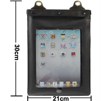 Waterproof Bag Case Cover for New iPad (iPad 3) / iPad 2 / iPad + Audio Line(Black)
