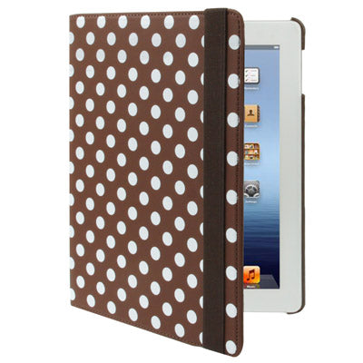 Dot Pattern 2-angle Viewing 360 Degree Rotatable Leather Case with Holder for New iPad (iPad 3),