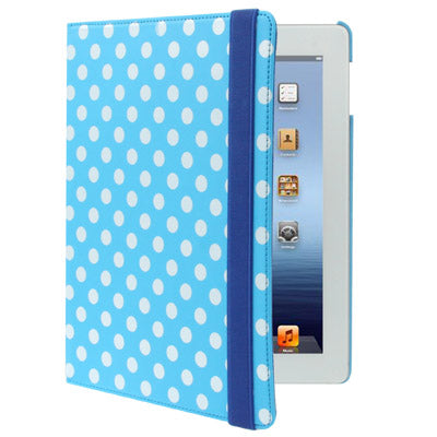 Dot Pattern 2-angle Viewing 360 Degree Rotatable Leather Case with Holder for New iPad (iPad 3),