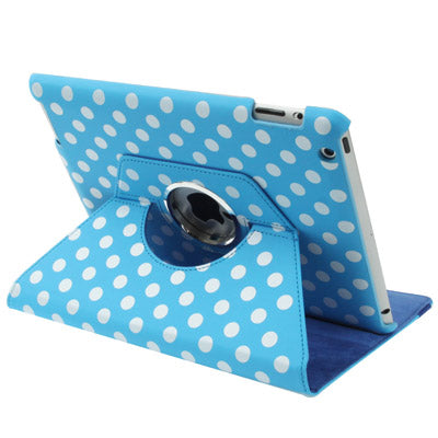 Dot Pattern 2-angle Viewing 360 Degree Rotatable Leather Case with Holder for New iPad (iPad 3),
