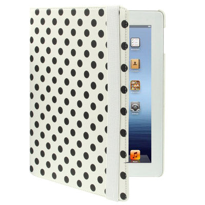 Dot Pattern 2-angle Viewing 360 Degree Rotatable Leather Case with Holder for New iPad (iPad 3),