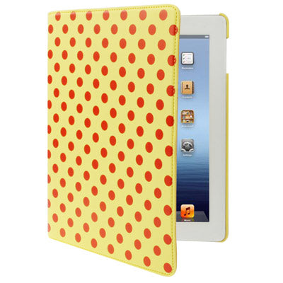 Dot Pattern 2-angle Viewing 360 Degree Rotatable Leather Case with Holder for New iPad (iPad 3),
