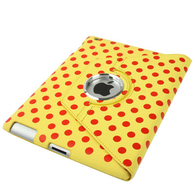 Dot Pattern 2-angle Viewing 360 Degree Rotatable Leather Case with Holder for New iPad (iPad 3),