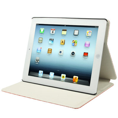 3-Angles Viewing Woven Texture PU Leather Case with Holder for New iPad (iPad 3),