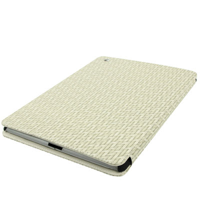 3-Angles Viewing Woven Texture PU Leather Case with Holder for New iPad (iPad 3),