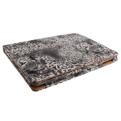 Leopard Head Texture Top Grade PU Leather Case with Auto Sleep / Wake-up Function for New iPad (iPad 3) / iPad 4(Grey)