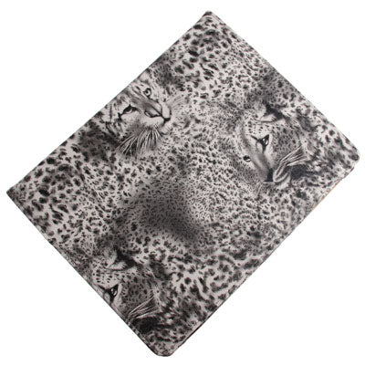 Leopard Head Texture Top Grade PU Leather Case with Auto Sleep / Wake-up Function for New iPad (iPad 3) / iPad 4(Grey)
