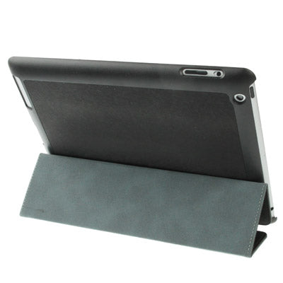 Ultra Slim 3-fold Leather Case with Holder & Sleep / Wake-up Function for New iPad (iPad 3) / iPad 2