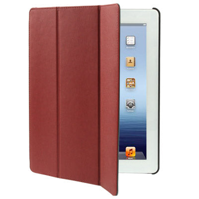 Ultra Slim 3-fold Leather Case with Holder & Sleep / Wake-up Function for New iPad (iPad 3) / iPad 2