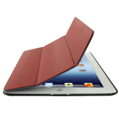 Ultra Slim 3-fold Leather Case with Holder & Sleep / Wake-up Function for New iPad (iPad 3) / iPad 2