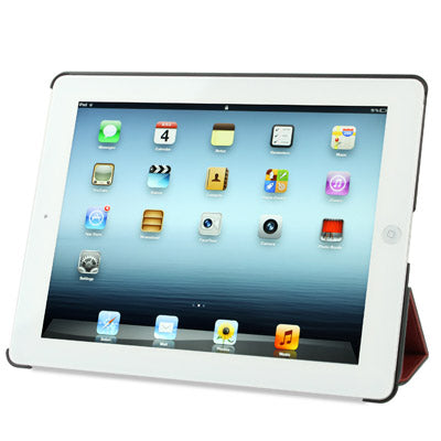 Ultra Slim 3-fold Leather Case with Holder & Sleep / Wake-up Function for New iPad (iPad 3) / iPad 2