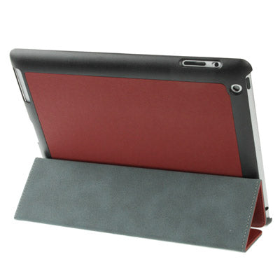 Ultra Slim 3-fold Leather Case with Holder & Sleep / Wake-up Function for New iPad (iPad 3) / iPad 2