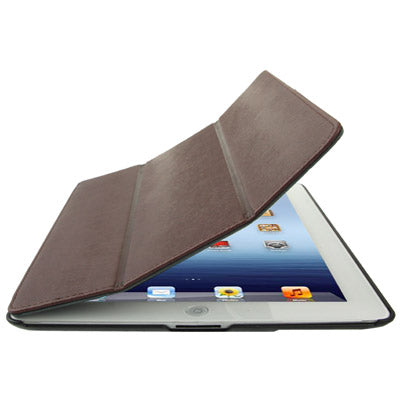 Ultra Slim 3-fold Leather Case with Holder & Sleep / Wake-up Function for New iPad (iPad 3) / iPad 2