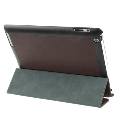Ultra Slim 3-fold Leather Case with Holder & Sleep / Wake-up Function for New iPad (iPad 3) / iPad 2