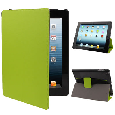 Non-slip Smart Leather Case with Sleep / Wake-up & Holder Function for New iPad (iPad 3), iPad 4 Support Radiating, Dust plug, Portable Style, Amplifier function