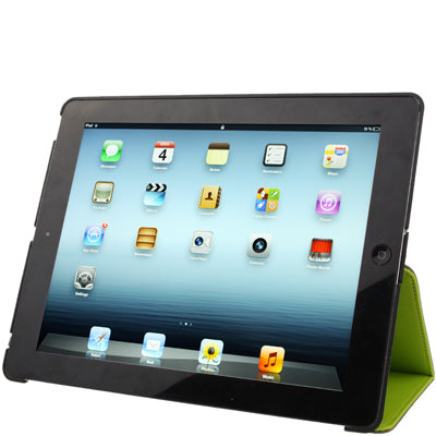 Non-slip Smart Leather Case with Sleep / Wake-up & Holder Function for New iPad (iPad 3), iPad 4 Support Radiating, Dust plug, Portable Style, Amplifier function